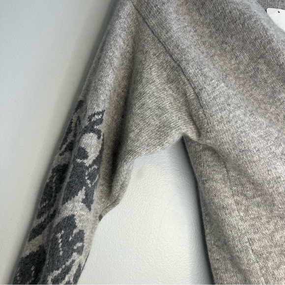 NWT Outlander Lambswool Angora Open Front Cardigan Gray Flower Long Sz 1X Long - Picture 5 of 11